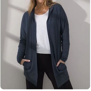 Soma wknd navy heather hooded long cardigan (S) 🌿